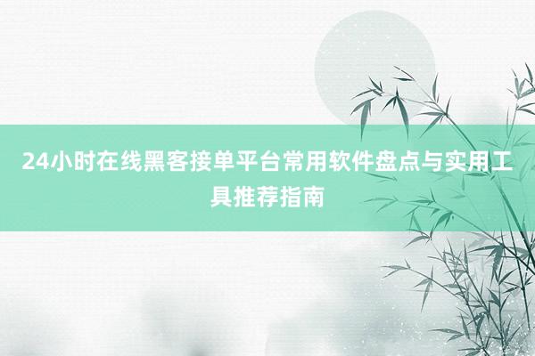 24小时在线黑客接单平台常用软件盘点与实用工具推荐指南