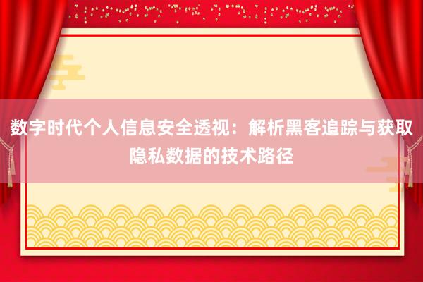 数字时代个人信息安全透视：解析黑客追踪与获取隐私数据的技术路径
